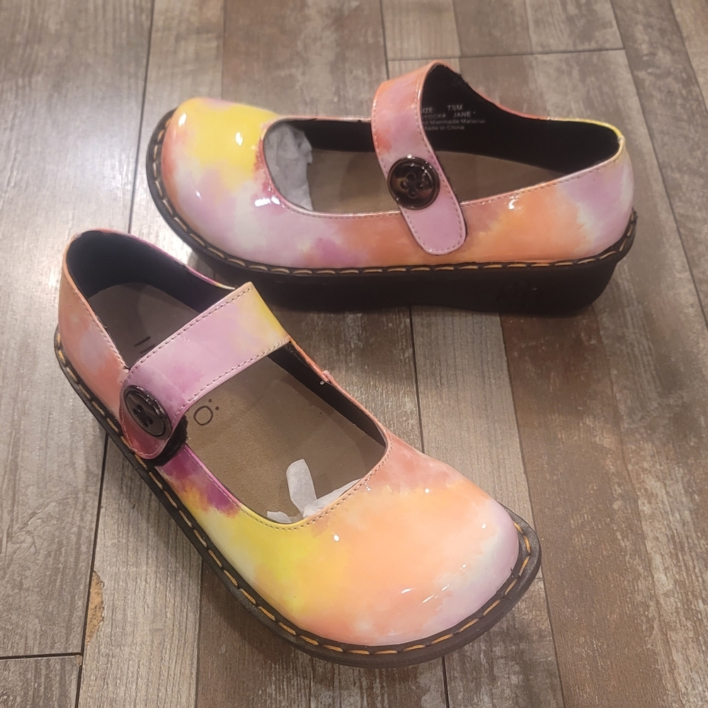 NWB! Ingaro Slip Resistant Tye Dye Mary Jane Nursing Shoes 7.5 - Picture 7 of 7